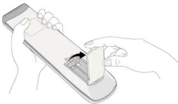 BENQ RE6503 - Installing remote control batteries - 1