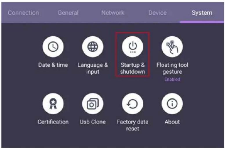 Connection General Network Device System Date & time Language & input Startup & shutdown Floating tool gesture Enabled Certification Usb Clone Factory data reset About