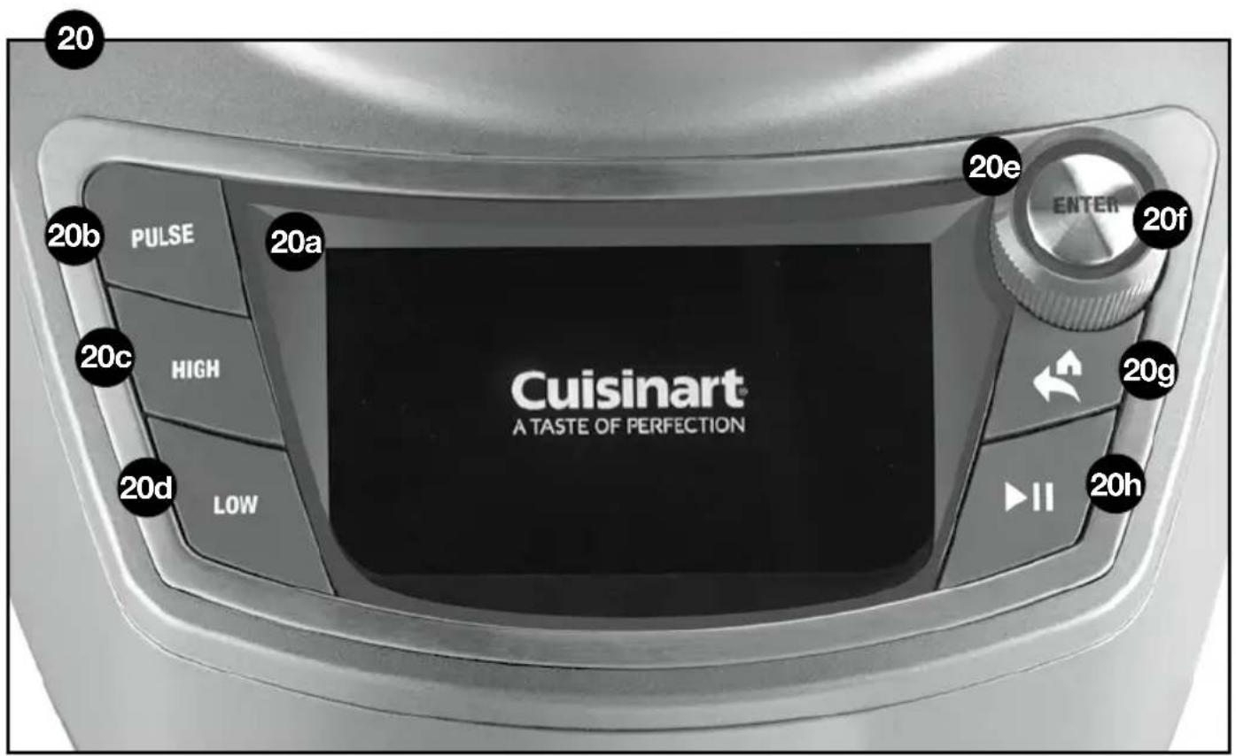 20 20b PULSE 20a 20c HIGH 20d LOW Cuisinart® A TASTE OF PERFECTION 20e 20f 20g 20h