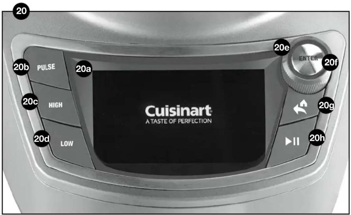 20 20b PULSE 20a 20c HIGH 20d LOW Cuisinart® A TASTE OF PERFECTION 20e ENTER 20f 20g II 20h