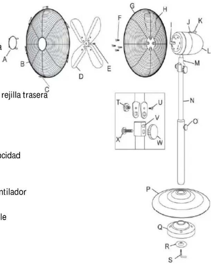 rejilla trasera ocidad ntilador le