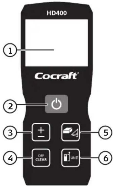 Cocraft HD 400 - Painikkeet ja toiminnot Laseretäisyysmittari - 1