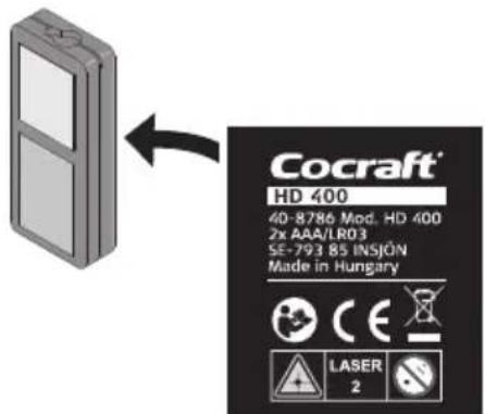 Cocraft® HD 400 40-8786 Mod. HD 400 2x AAA/LR03 SE-793 85 INSJÖN Made in Hungary LASER 2