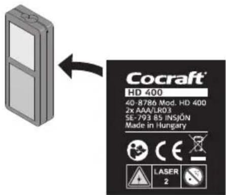 Cocraft® HD 400 40-8786 Mod. HD 400 2x AAA/LR03 SE-793 BS INSJÓN Made in Hungary LASER 2