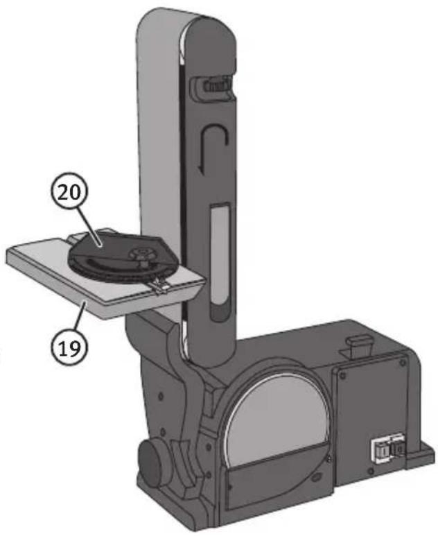 Technical diagram of a mechanical device with numbered components, likely an optical or scanning instrument.