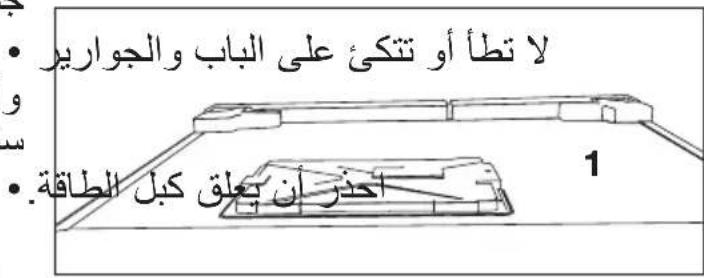 لا تطأ أو تتكى على الباب والجوارير • و س • 1 أحدر أن بجاق كبل الطاقة