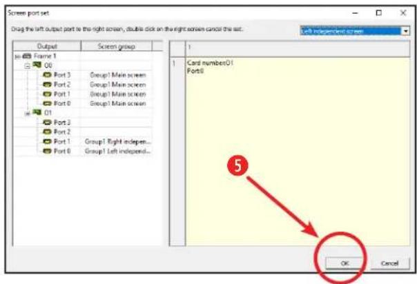 Screen port set Drag the left output port is the right screen, double click on the right screen cancel the set. Left Independent screen Output Screen group Frame 1 00 Port 3 Group1 Main screen Port 2 Group1 Main screen Port 1 Group1 Main screen Port 0 Group1 Main screen 01 Port 3 Port 2 Port 1 Group…