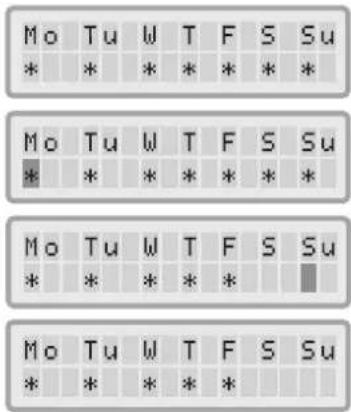 Mo Tu W T F S Su * * * * * * * Mo Tu W T F S Su * * * * * * * Mo Tu W T F S Su * * * * * Mo Tu W T F S Su * * * * *