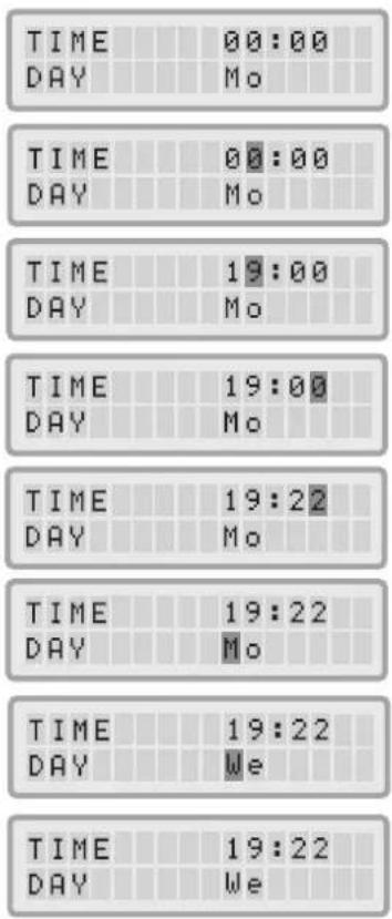 TIME 00:00 DAY Mo TIME 00:00 DAY Mo TIME 19:00 DAY Mo TIME 19:00 DAY Mo TIME 19:22 DAY Mo TIME 19:22 DAY Mo TIME 19:22 DAY We TIME 19:22 DAY We