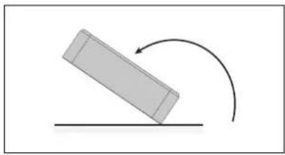 Simple diagram of a block on an inclined plane with an arrow indicating motion (no text or symbols)