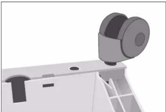 3D rendered mechanical component with a cylindrical housing and mounting bracket (no text or symbols visible)