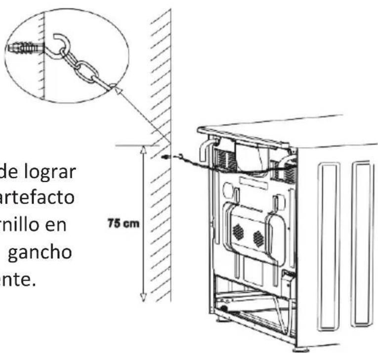de lograr artefacto nillo en gancho nte. 75 cm