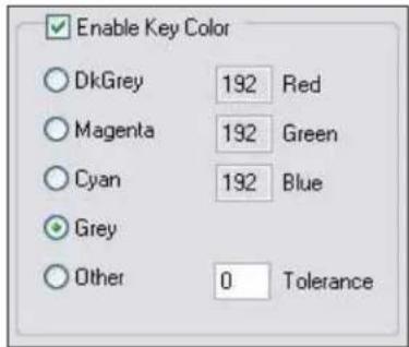 Enable Key Color DkGrey 192 Red Magenta 192 Green Cyan 192 Blue Grey Other 0 Tolerance
