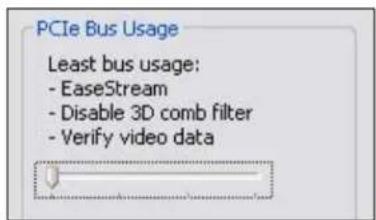 PCIe Bus Usage Least bus usage: - EaseStream - Disable 3D comb filter - Verify video data