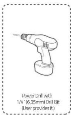 Power Drill with 1/4" (6.35mm) Drill Bit (User provides it.)
