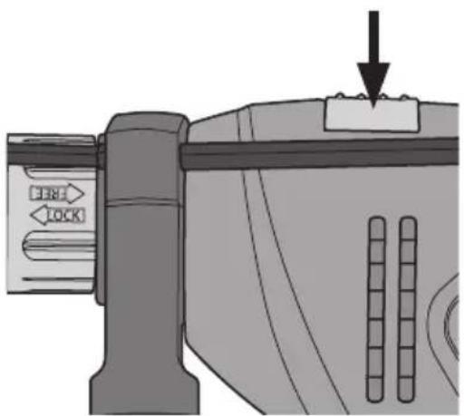 Diagram showing a mechanical or electrical component with directional arrows labeled 'FREE LOCK' and an arrow pointing to a component.