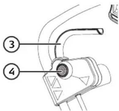 Technical diagram of a mechanical component with numbered parts labeled 3 and 4