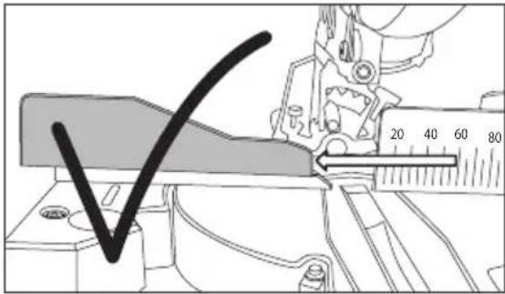 Technical diagram showing a measuring tool with a checkmark and ruler, indicating measurement or inspection steps.