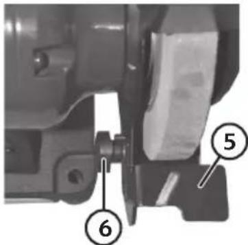 Technical diagram of a mechanical assembly with numbered components labeled 5 and 6