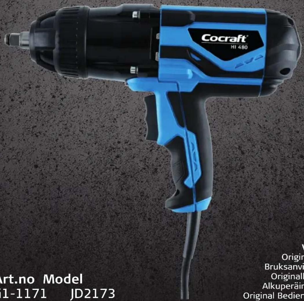 Cocraft HI 480 Art.no Model 01-1171 JD2173 Original Bedien