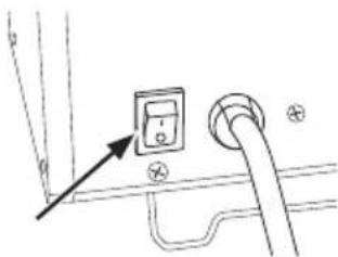 Diagram showing a wall-mounted electrical switch connected to a pipe, with an arrow pointing to the switch's left side.
