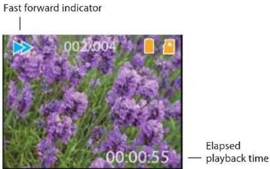 Fast forward indicator 00:00:04 00:00:55 Elapsed — playback time