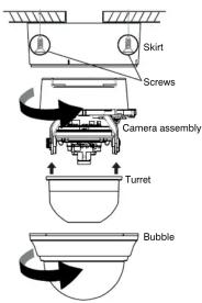 Skirt Screws Camera assembly Turret Bubble