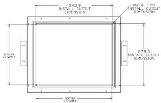 345.9 INSTALL CUTOUT DIMENSION Ø10.8 TYP INSTALL CUTOUT DIMENSION 278.3 INSTALL CUTOUT DIMENSION 337.52 VIEWABLE
