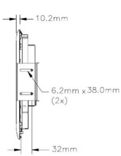 10.2mm 6.2mm x 38.0mm (2x) 32mm