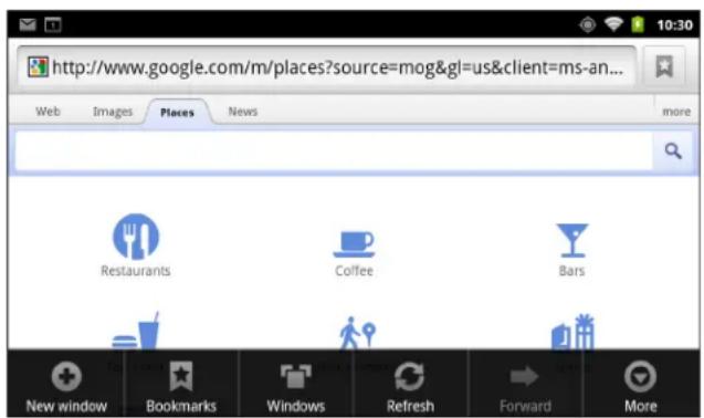 http://www.google.com/m/places?source=mog&gl=us&client=ms-an... Web Images Places News Restaurants Coffee Bars New window Bookmarks Windows Refresh Forward More