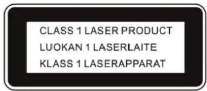 CLASS 1 LASER PRODUCT LUOKAN 1 LASERLAITE KLASS 1 LASERAPPARAT