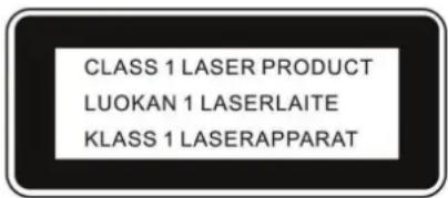 CLASS 1 LASER PRODUCT LUOKAN 1 LASERLAITE KLASS 1 LASERAPPARAT