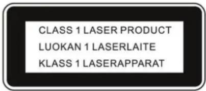 CLASS 1 LASER PRODUCT LUOKAN 1 LASERLAITE KLASS 1 LASERAPPARAT