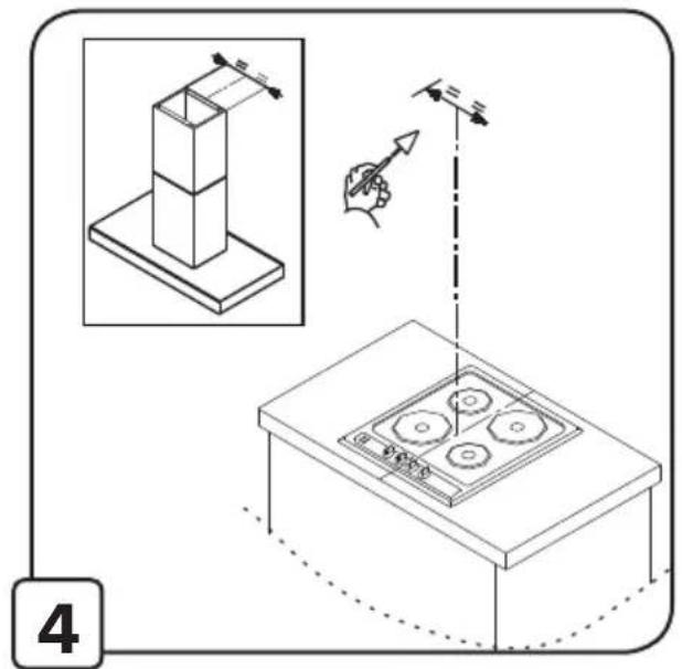 Technical diagram showing a 3D model of a tower with an inset image of a mechanical component and a hand gesture, labeled with dimension 'd'.