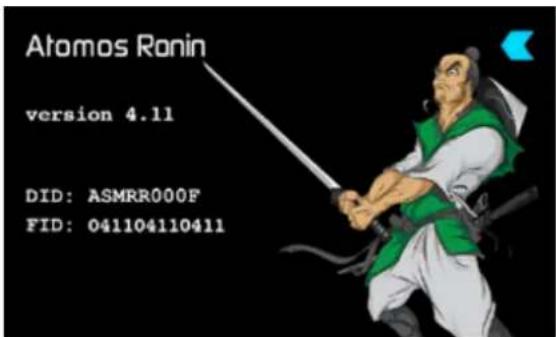 Atomos Ronin version 4.11 DID: ASMRR000F FID: 041104110411