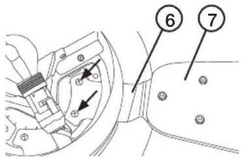 Technical diagram showing mechanical assembly with numbered annotations pointing to components