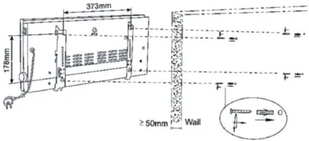 373mm 178mm ≥ 50mm Wall