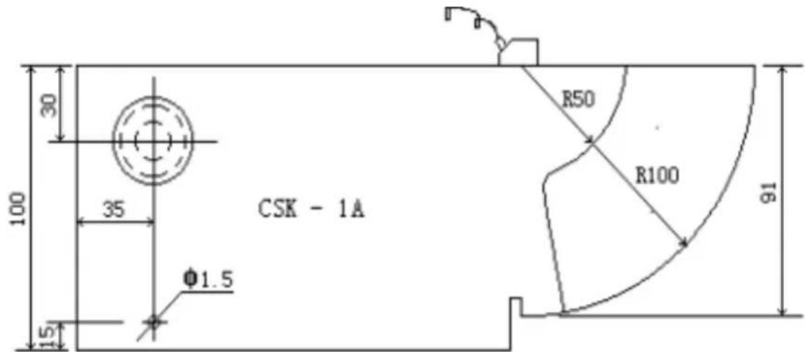CSK - 1A R50 R100 91 30 35 Ø1.5 100 15