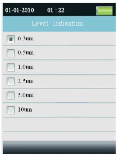 01-01-2010 01:22 Level Indication 0.3um 0.5um 1.0um 2.5um 5.0um 10um
