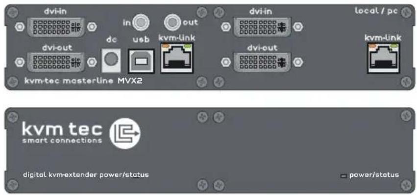 dvi-in in out dvi-in local / pc dc usb kvm-link dvi-out dvi-out kvm-tek kvm-tek masterline MVX2 kvm-tek smart connections digital kvm-extender power/status power/status