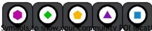 Symbols to show your community POI locati