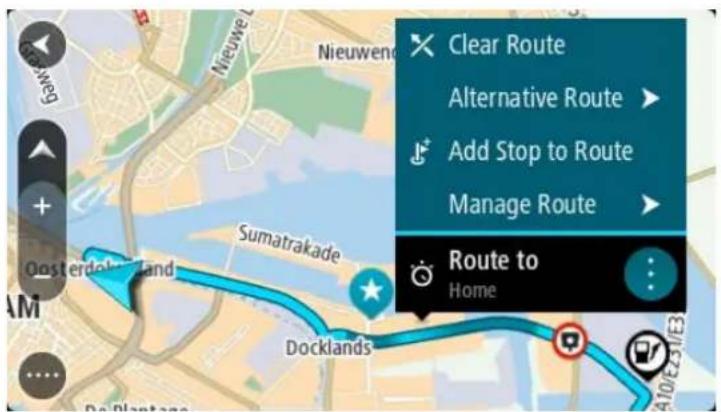 Clear Route Alternative Route ▶ Add Stop to Route Manage Route ▶ Route to Home