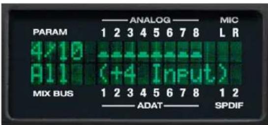 PARAM 4/10 A11 (+4 Input) MIX BUS ANALOG MIC L R 1 2 3 4 5 6 7 8 ADAT SPDIF
