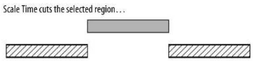 Scale Time cuts the selected region...