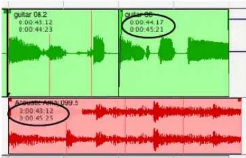 guitar 08.2 0:00:43.12 0:00:44.23 guitar 06 0:00:44.17 0:00:45.21 Acoustic Area 099.5 0:00:43.12 0:00:45.25