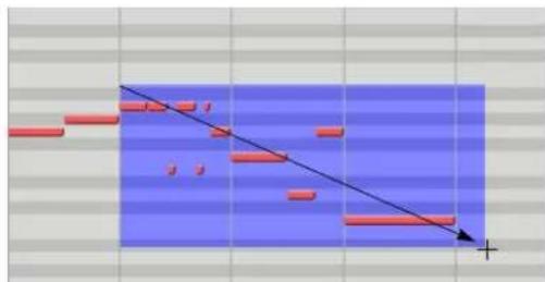 MOTU Digital Performer 10 - Making an event selection in the MIDI Editor - 1
