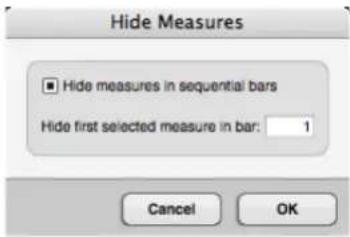 Hide Measures ■ Hide measures in sequential bars Hide first selected measure in bar: 1 Cancel OK