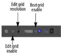 Edit grid resolution Beat grid enable Edit grid enable