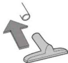 Illustration of a mechanical component with an upward arrow and a handle, no text or symbols present.
