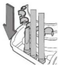Diagram of mechanical components with arrows indicating direction (no text or symbols)